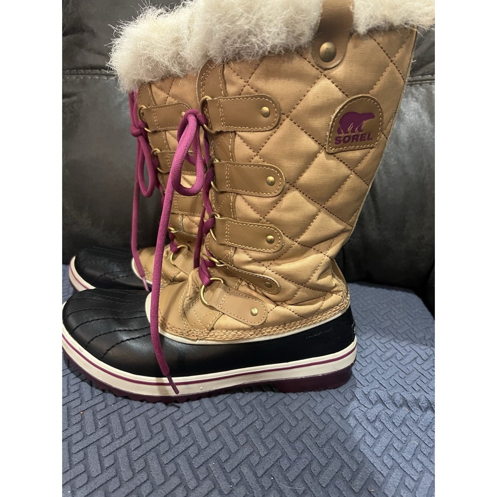 Sorel Tofino Cate Winter Boots Womens Sz 8 Waterproof Curry Red‎ Plum Warm